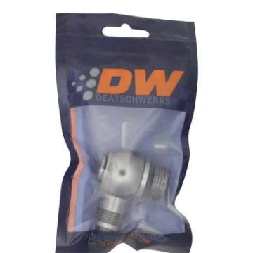 Picture of DeatschWerks 10AN ORB Male to 8AN Male Flare Low Profile 90-Degree Swivel - Anodized DW Titanium