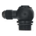 Picture of DeatschWerks 8AN ORB Male to 6AN Male Flare Low Profile 90-Degree Swivel - Anodized Matte Black