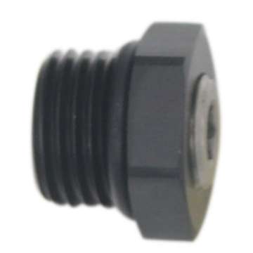 Picture of DeatschWerks 6AN ORB Male Plug Fitting with 1-8in NPT Gauge Port - Anodized Matte Black