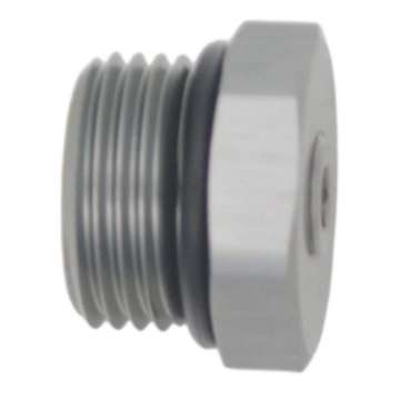 Picture of DeatschWerks 10AN ORB Male Plug Fitting with 1-8in NPT Gauge Port - Anodized DW Titanium