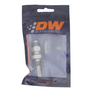 Picture of DeatschWerks 6AN Male Flare to Straight 3-8in Single Hose Barb - Anodized DW Titanium