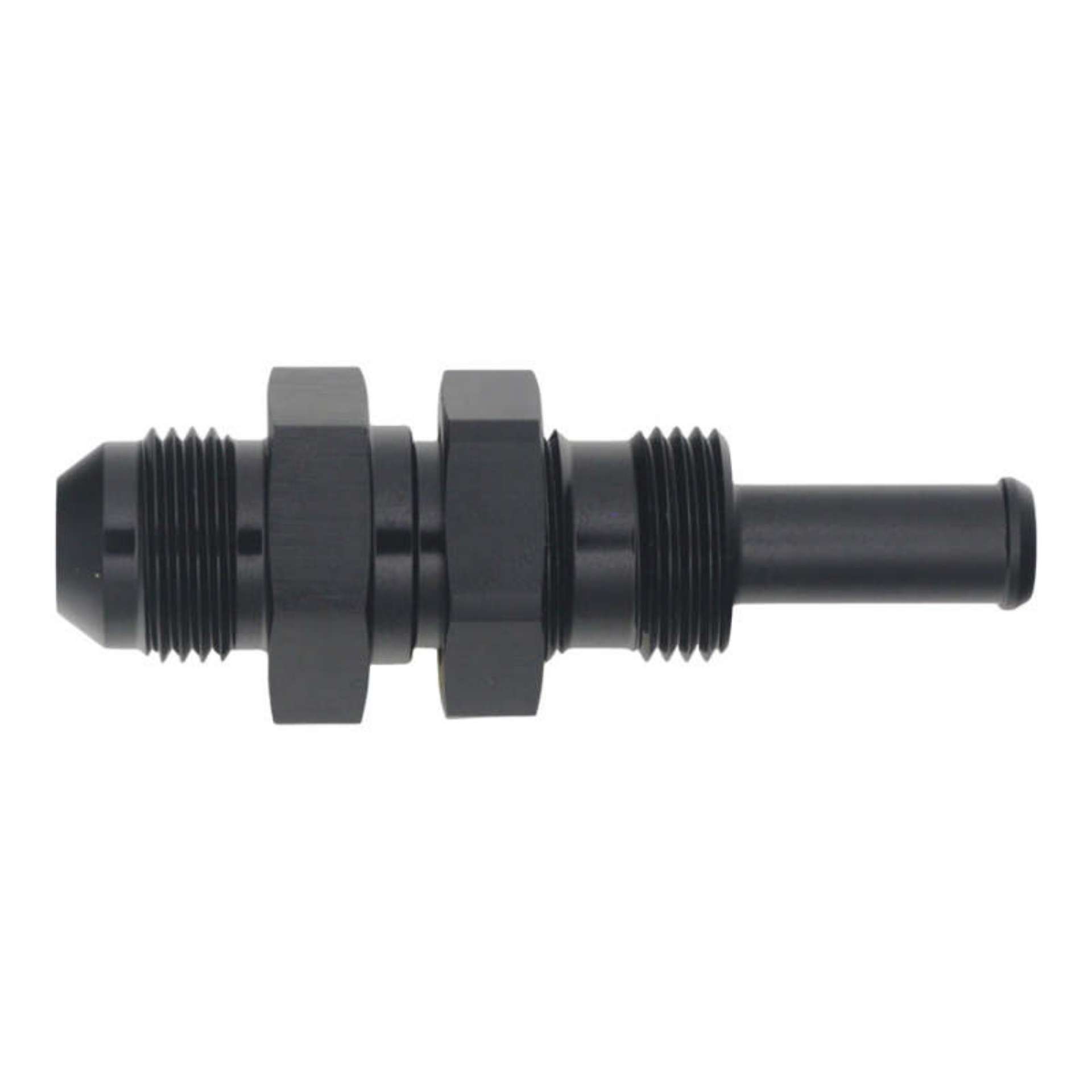 Picture of DeatschWerks 8AN Male Flare to Straight 3-8in Single Hose Barb - Anodized Matte Black