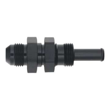 Picture of DeatschWerks 8AN Male Flare to Straight 3-8in Single Hose Barb - Anodized Matte Black