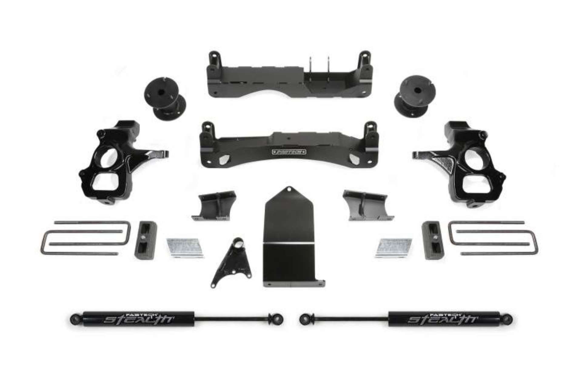 Picture of Fabtech 14-18 GM C-K1500 P-U w-oE Alm Or Stmp Stl UCA 4in Basic Sys w-Stealth