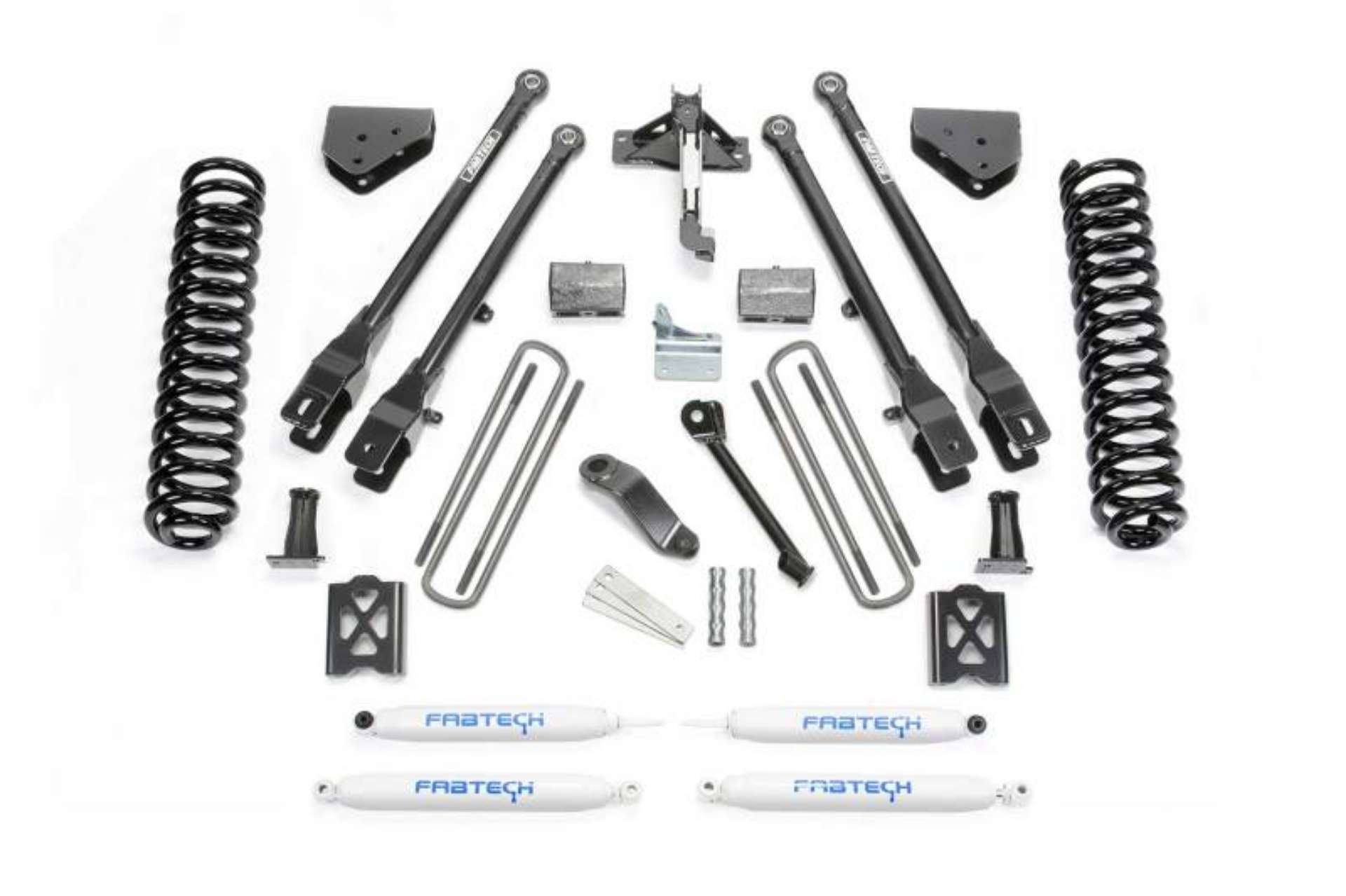 Picture of Fabtech 05-07 Ford F250 4WD w-o Factory Overload 6in 4Link Sys w-Coils & Perf Shks