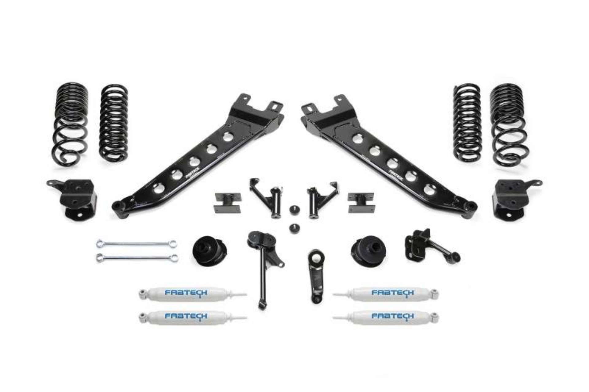 Picture of Fabtech 14-18 Ram 2500 4WD 7in Radius Arm Kit w-Perf Shks