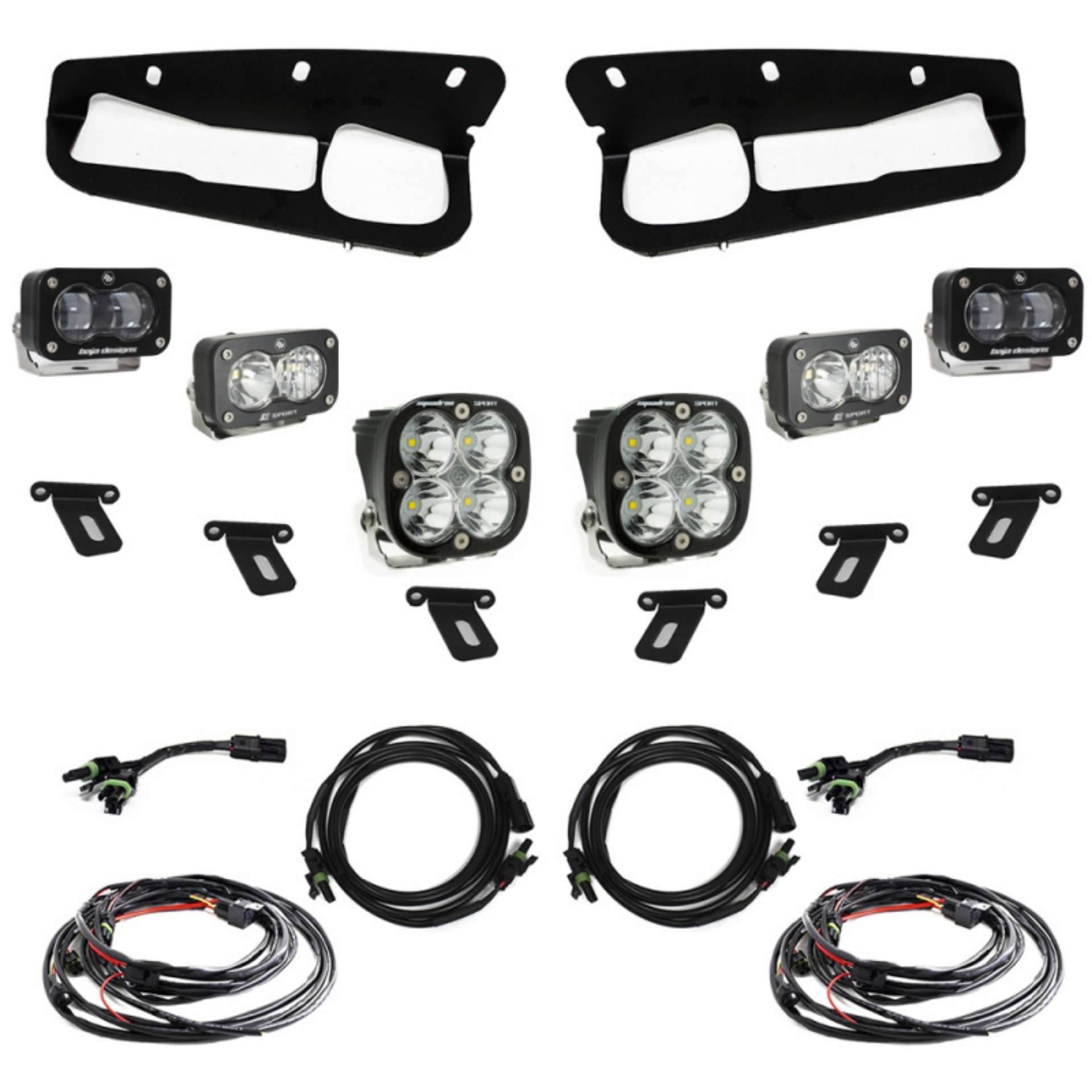 Picture of Baja Designs 21-22 Ford Bronco w-Steel Bumper S2 SAE Sportsmen Fog Pocket Light Kit - Clear