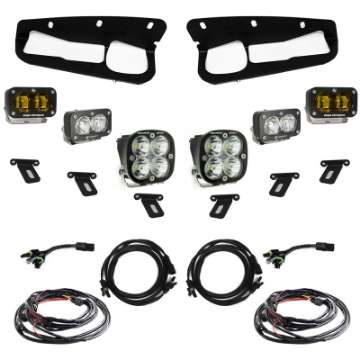 Picture of Baja Designs 21-22 Ford Bronco w-Steel Bumper S2 SAE Sportsmen Fog Pocket Light Kit - Amber