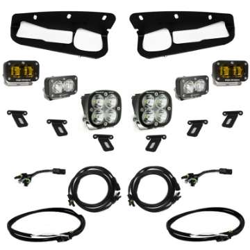 Picture of Baja Designs 21-22 Ford Bronco w-Steel Bumper S2 SAE Sportsmen Fog Pkt Light Kit w-Upfitter - Amber