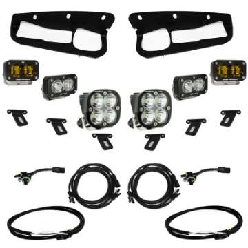 Picture of Baja Designs 21-22 Ford Bronco w-Steel Bumper S2 SAE Pro Fog Pocket Light Kit - Amber