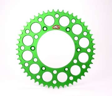 Picture of Renthal 2020 Kawasaki KX 65 Rear Grooved Sprocket - Green 420-50P Teeth