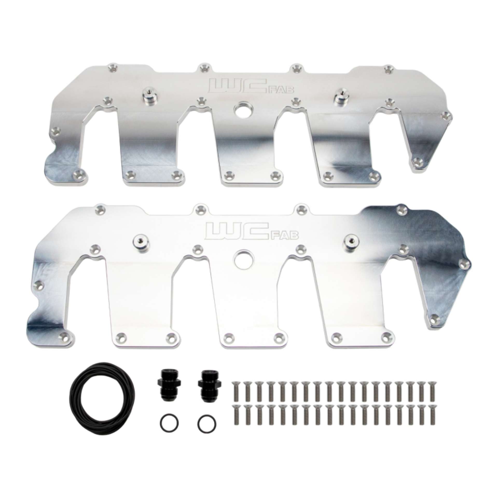 Picture of Wehrli 11-16 Chevrolet 6-6L Duramax LML Billet Upper Valve Cover Set - Raw Aluminum