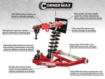 Picture of UMI Performance 73-87 GM C10 CornerMax A-Arm Kit - Red