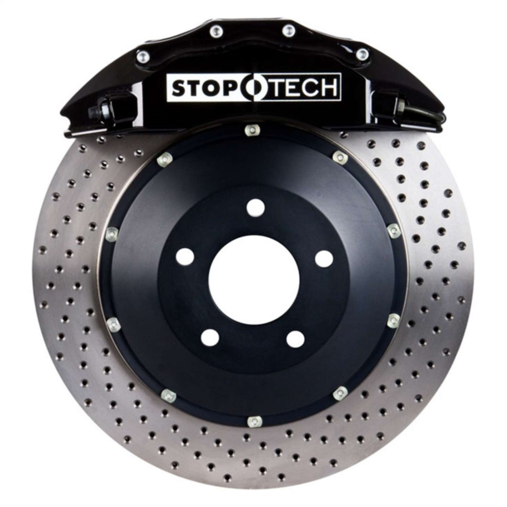 Picture of StopTech 05-10 Porsche 911 Carrera S 997 Front BBK ST-60 Caliper Blk - 2pc Drilled 355x35mm Rotor