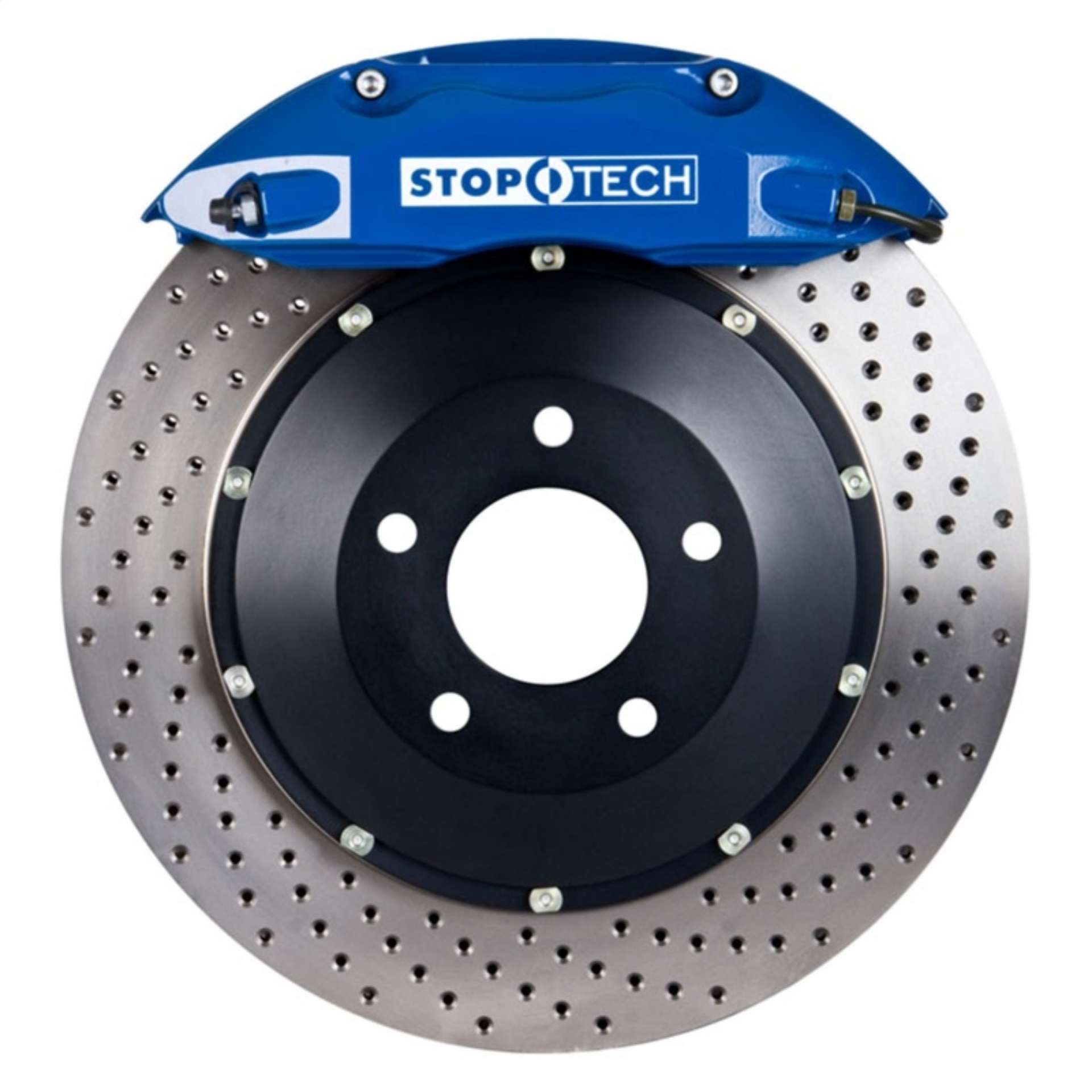 Picture of StopTech 06-10 VW Golf-Jetta Front BBK ST-40 Caliper Blue - 2pc Drilled 328x28mm Rotor