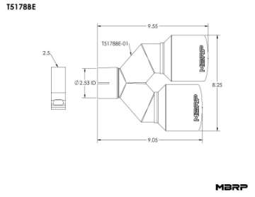 Picture of MBRP Burnt End Tip 2-5 ID Dual 4 OD Out 9-5 length Single wall 304 Stainless Steel Driver Side