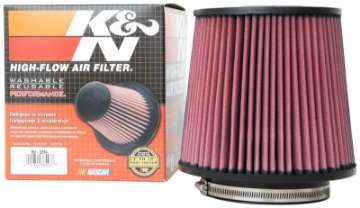 Picture of K&N Universal Clamp-On Air Filter 5in Flange ID x 8in Base OD x 6-625in Top OD x 8-625in Height