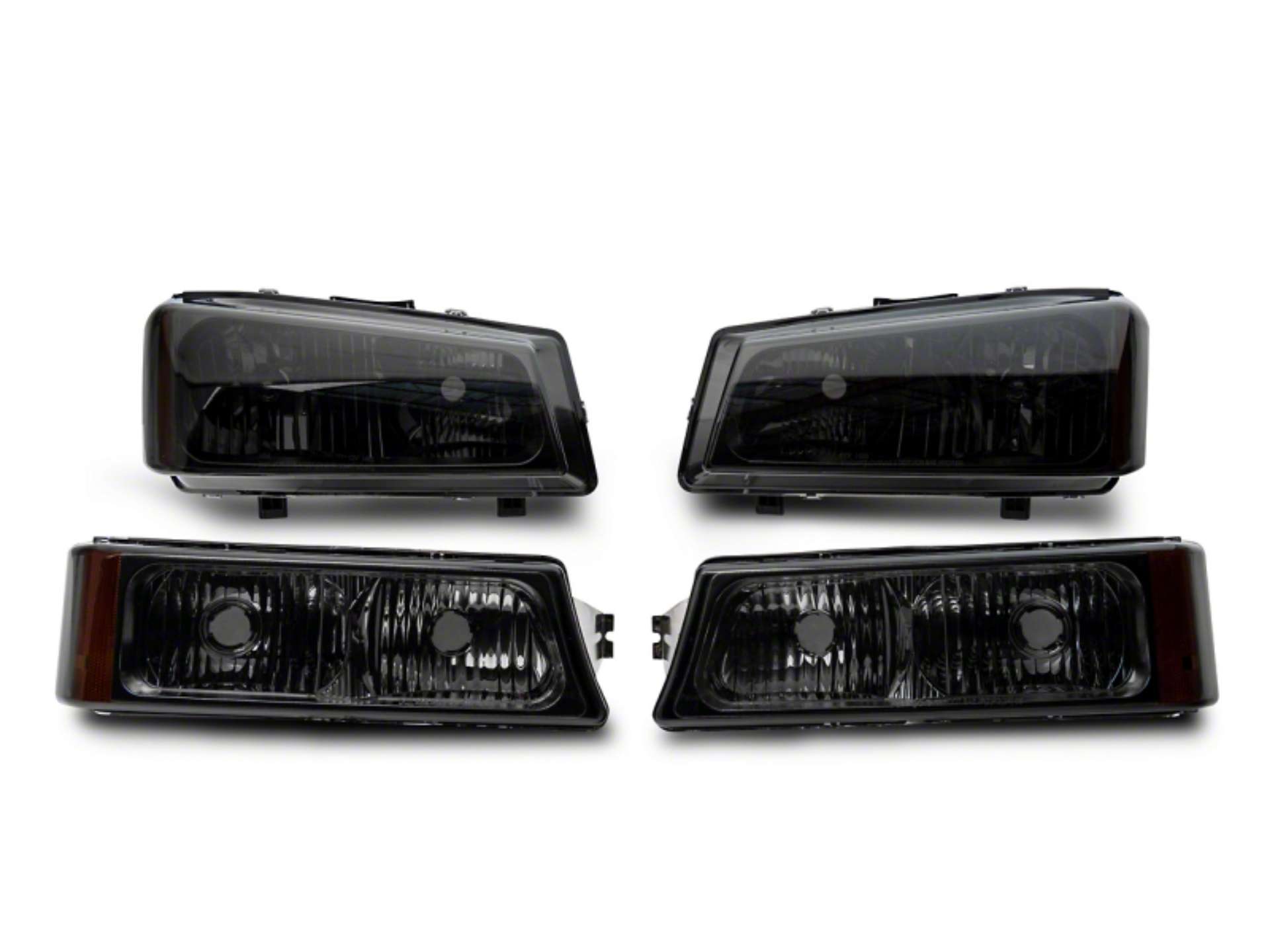 Picture of Raxiom 03-06 Chevrolet Silverado 1500 Axial OEM Style Rep Headlights- Chrome Housing- Smoked Lens