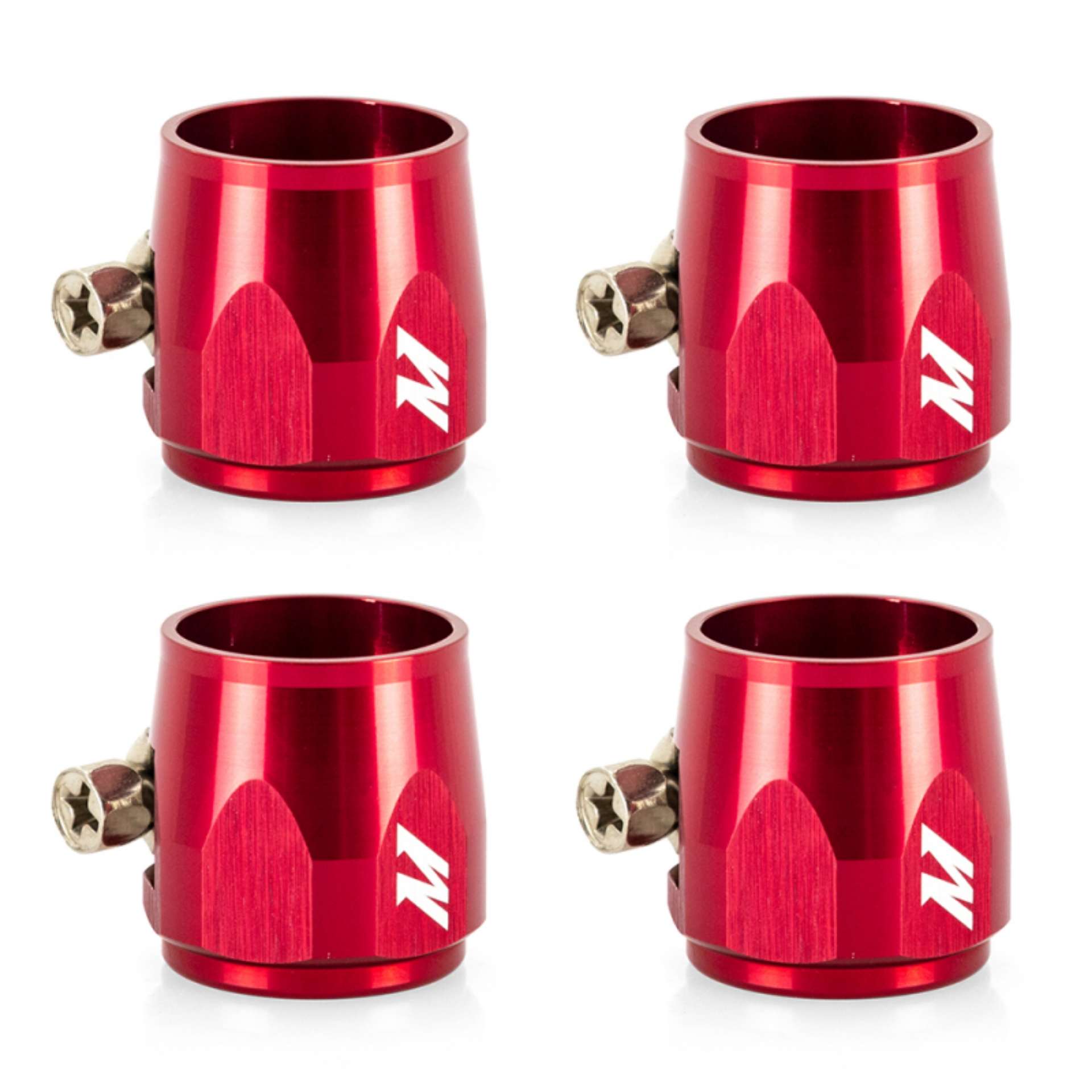 Picture of Mishimoto Aluminum -4AN Hex Finishers - Red