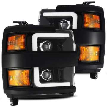 Picture of AlphaRex 15-19 Chevy 2500HD PRO-Series Proj Headlights Plank Jet Blk w-Activ Light-Seq Signal-DRL