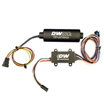 Picture of DeatschWerks DW650iL Series 650LPH In-Line External Fuel Pump w- Single-Dual-Speed Controller