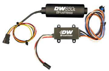 Picture of DeatschWerks DW650iL Series 650LPH In-Line External Fuel Pump w- Single-Dual-Speed Controller