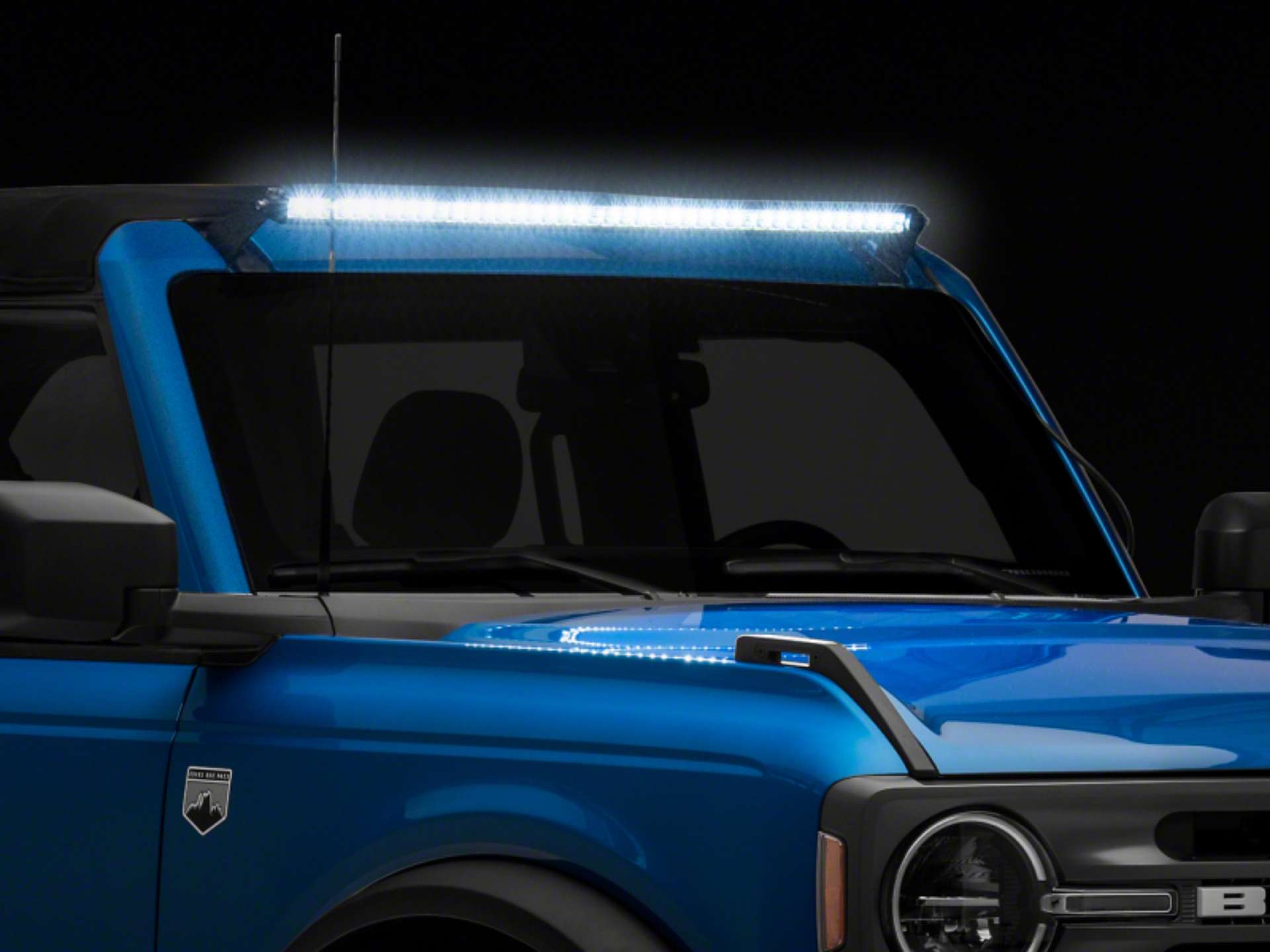 Picture of Raxiom 21-23 Bronco Axial Series 40-In 200w LED Light Bar w- Windshield Mounting Brackets