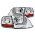 Picture of Raxiom 97-03 Ford F-150 G2 Euro Headlights w- Parking Lights- Chrome Housing Clear Lens