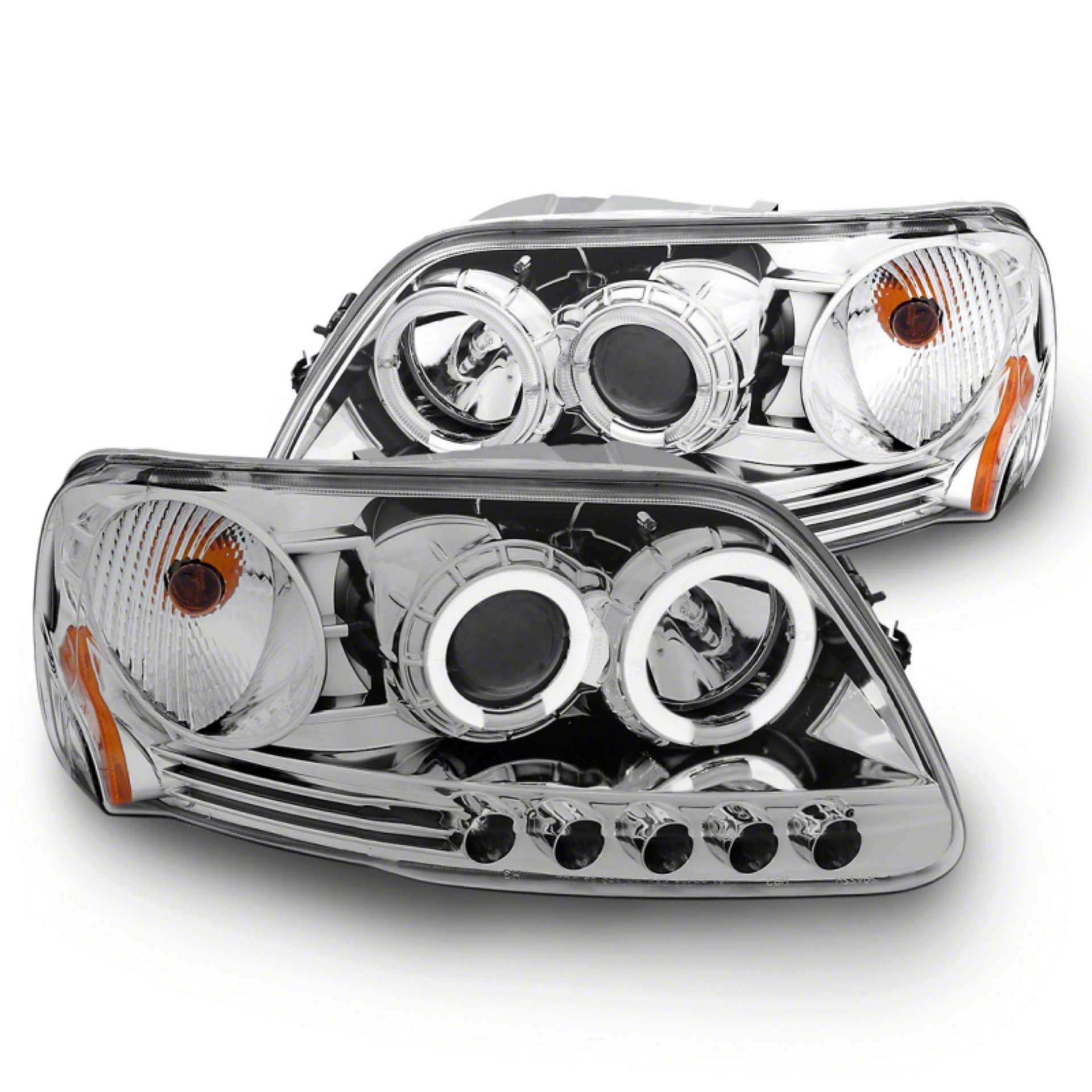 Picture of Raxiom 97-03 Ford F-150 LED Halo Projector Headlights- Chrome Housing Clear Lens