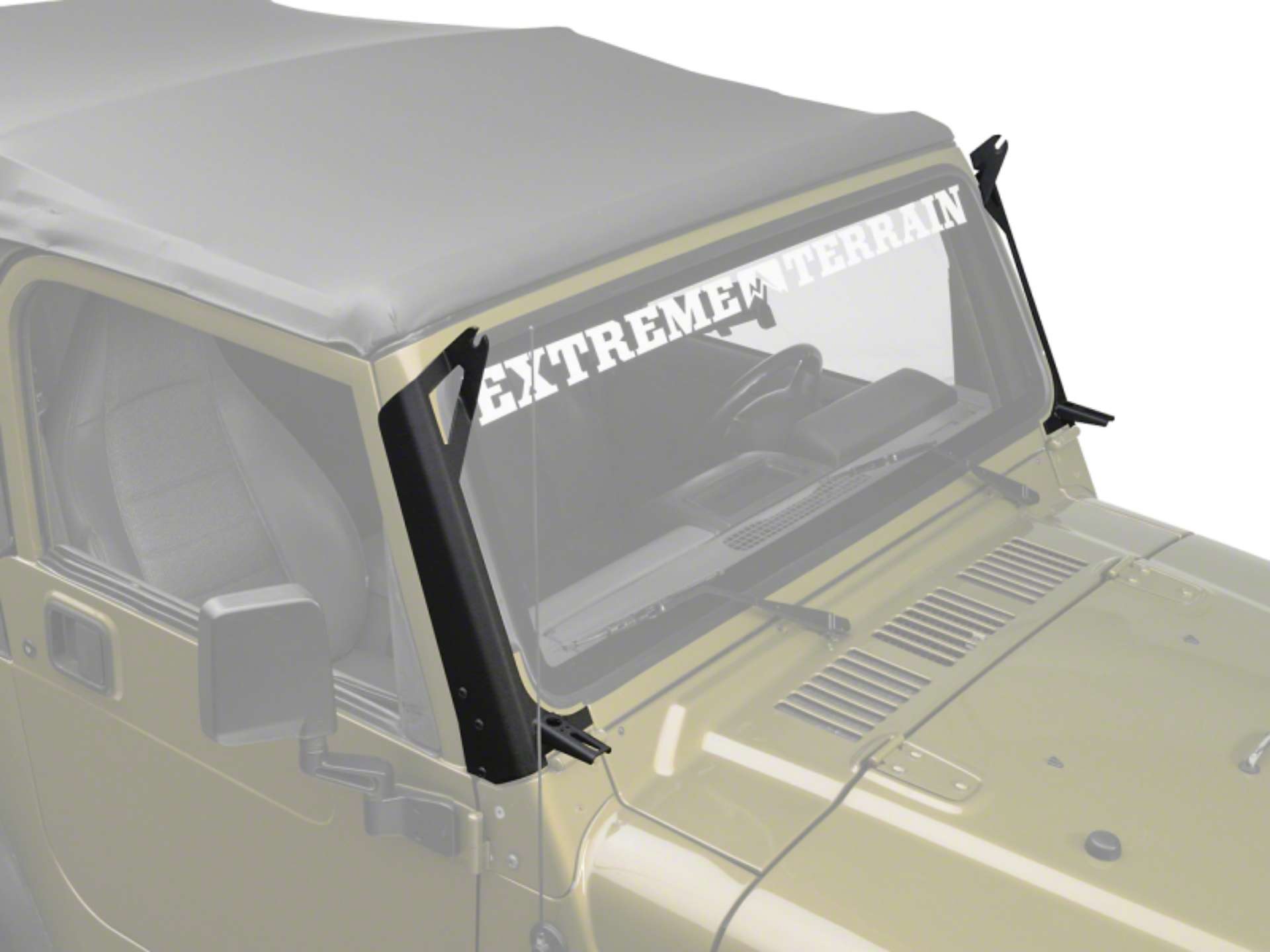 Picture of Raxiom 97-06 Jeep Wrangler TJ 50-In LED Light Bar Windshield Mount w- Auxilliary Bracket