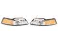 Picture of Raxiom 99-04 Ford Mustang Axial Series OEM Style Replacement Headlights- Chrome Housing Clear Lens