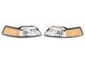 Picture of Raxiom 99-04 Ford Mustang Axial Series OEM Style Replacement Headlights- Chrome Housing Clear Lens