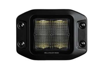 Picture of Hella Universal Black Magic 3-2in L-E-D- Cube Kit - Flood Beam Flush Mount