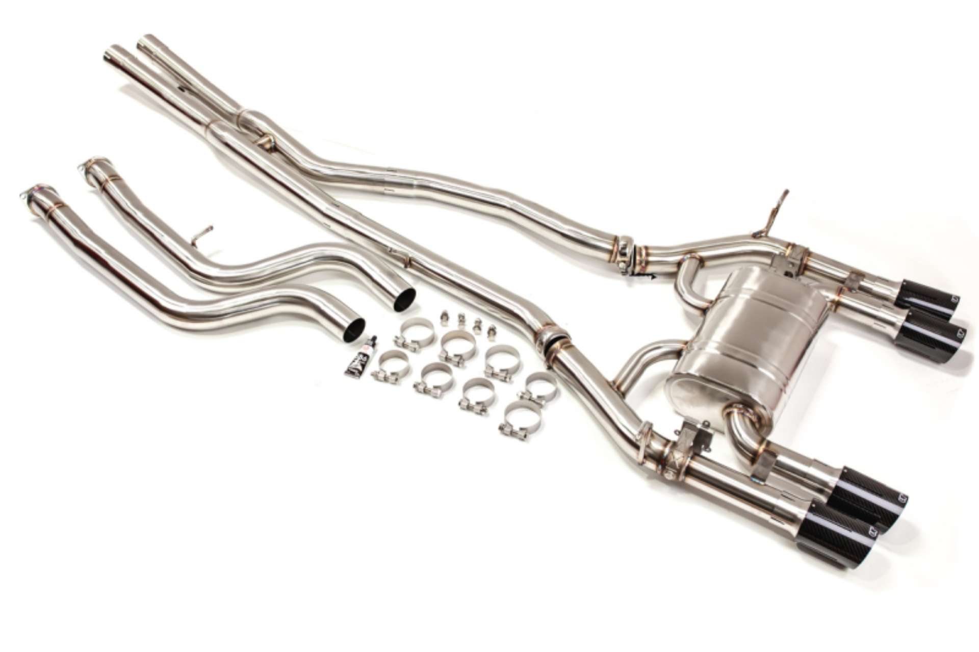 Picture of VR Performance BMW M3-M4 F8x Stainless Valvetronic Exhaust System with Carbon Tips