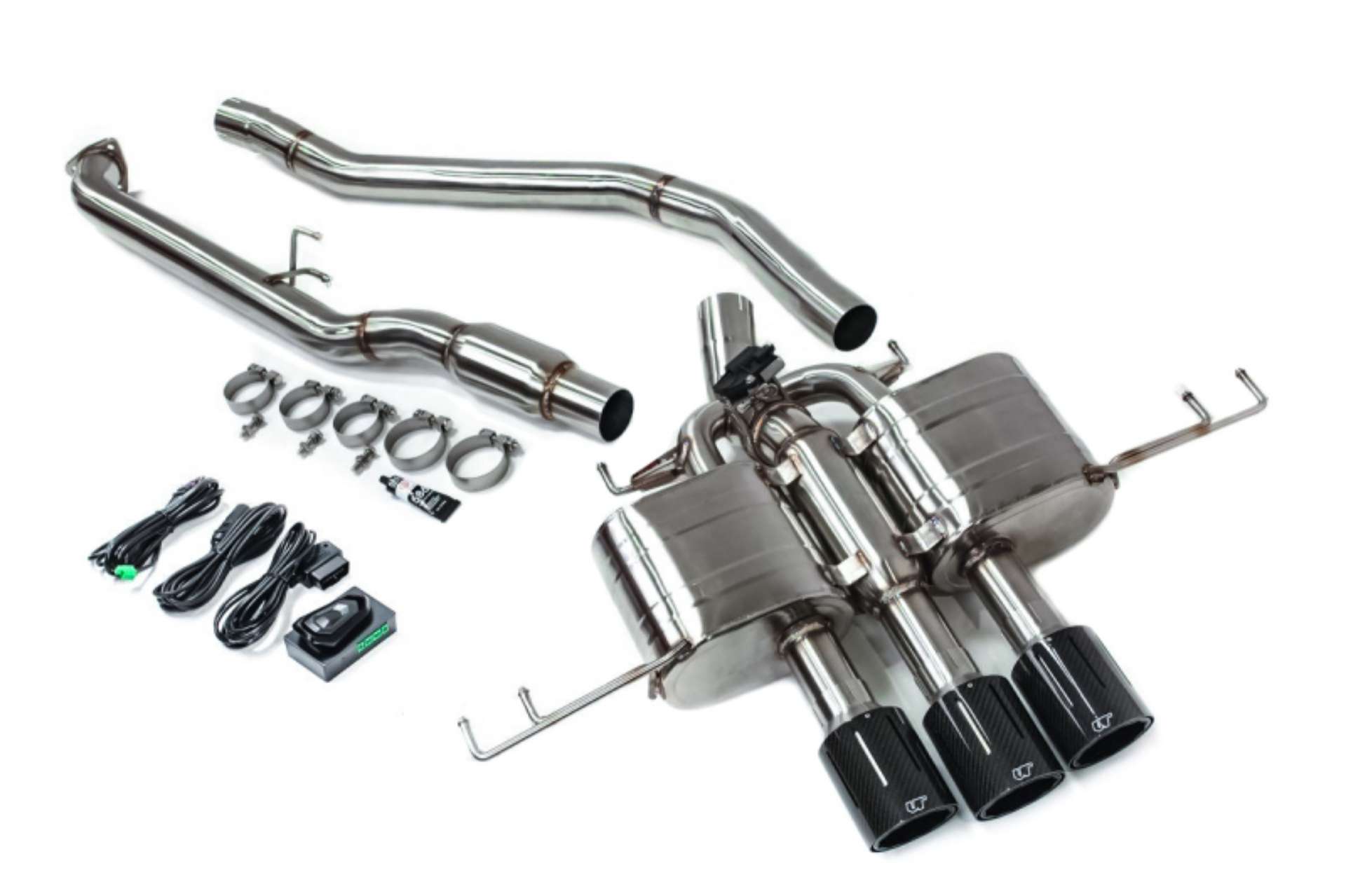 Picture of VR Performance Honda Civic Type R Stainless Valvetronic Exhaust System with Carbon Tips