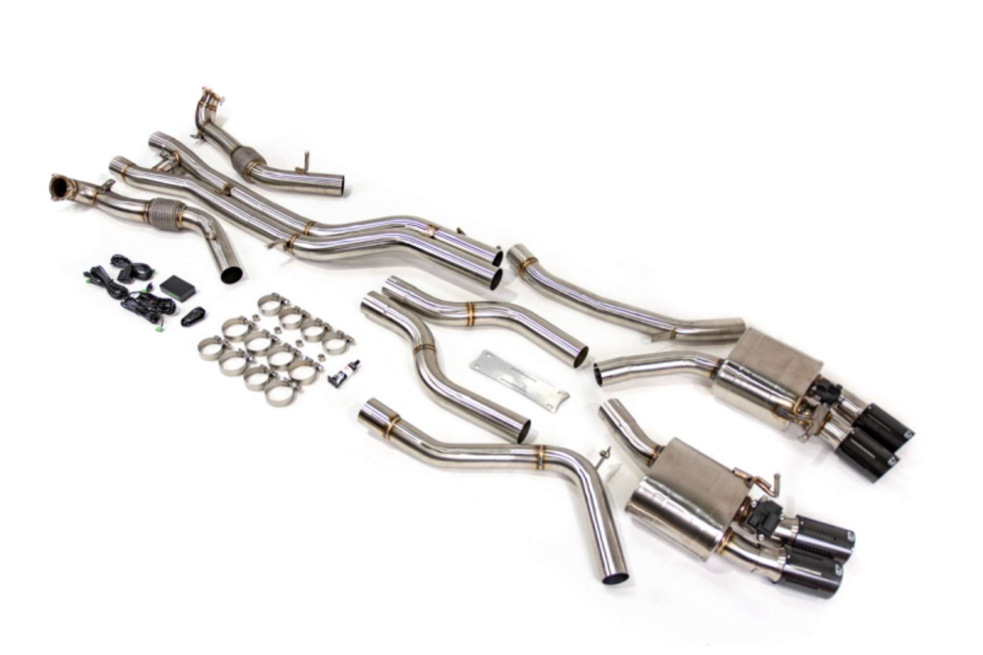 Picture of VR Performance Audi S4-S5-B9 Stainless Valvetronic Exhaust System with Carbon Tips