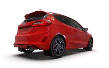 Picture of Rally Armor 18-23 Ford Fiesta ST MK8 Black UR Mud Flap w-Red Logo