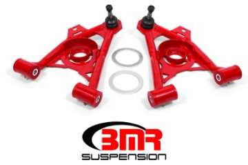 Picture of BMR 94-04 Mustang Lower Non-Adj- A-Arms Poly w- Tall Ball Joint - Spring Pocket - Red