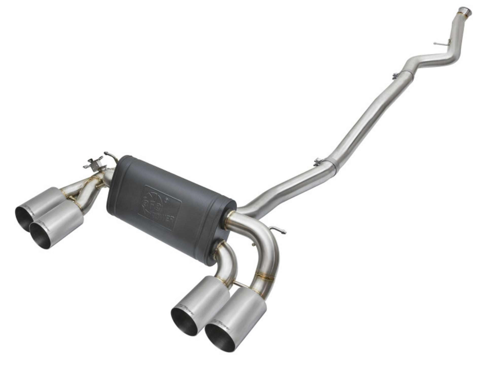 Picture of aFe 16-18 BMW M2 L6-3-0L MACH Force-Xp 3in to 2-5in 304 SS Cat-Back Exhaust System-Quad Polish Tips