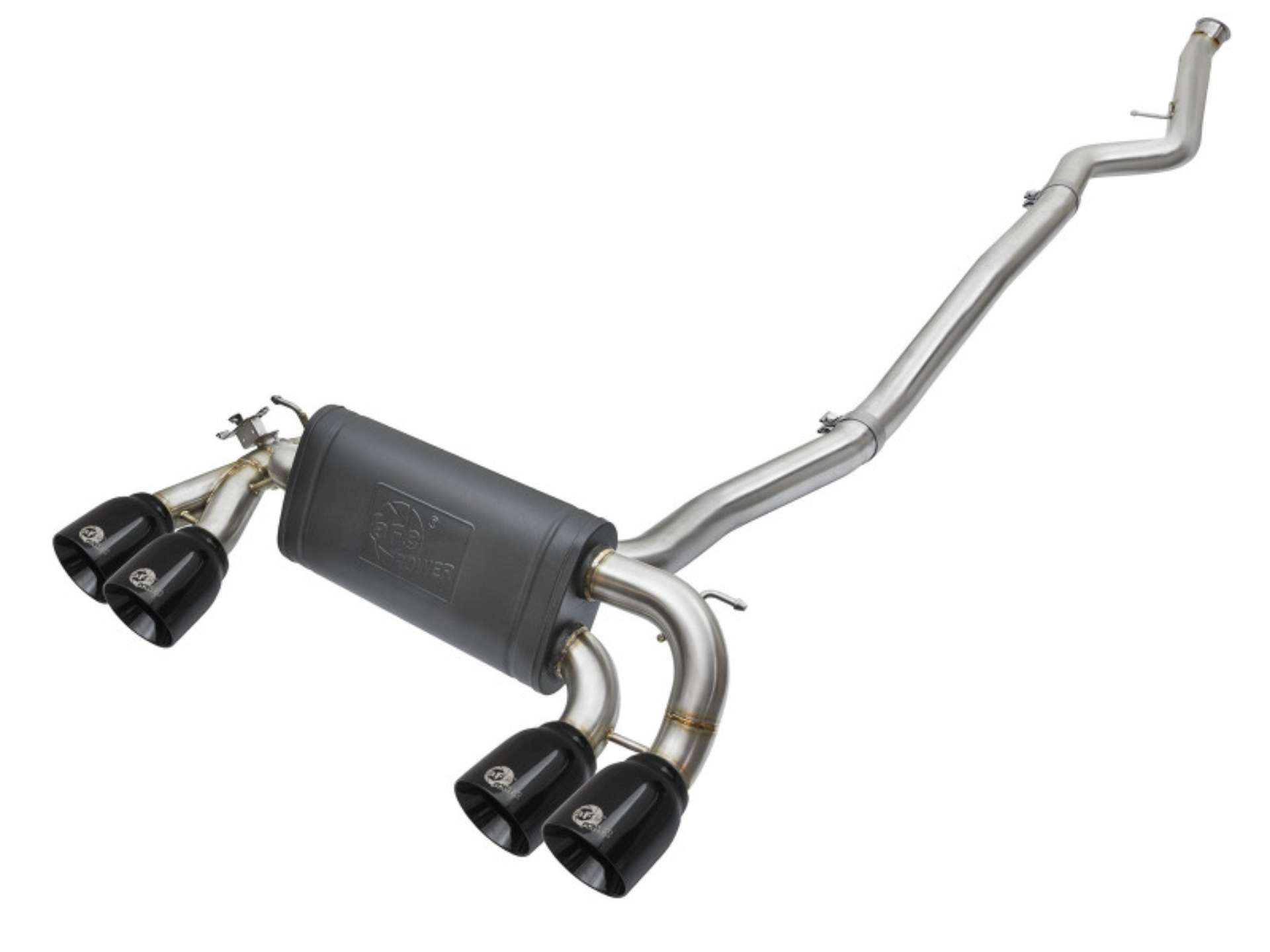 Picture of aFe 16-18 BMW M2 L6-3-0L MACH Force-Xp 3in to 2-5in 304 SS Cat-Back Exhaust System-Quad Black Tips