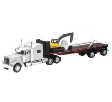 Picture of New Ray Tops Peterbilt 389 Sleeper Cab with Wind Turbine and Excavator- Scale - 1:32