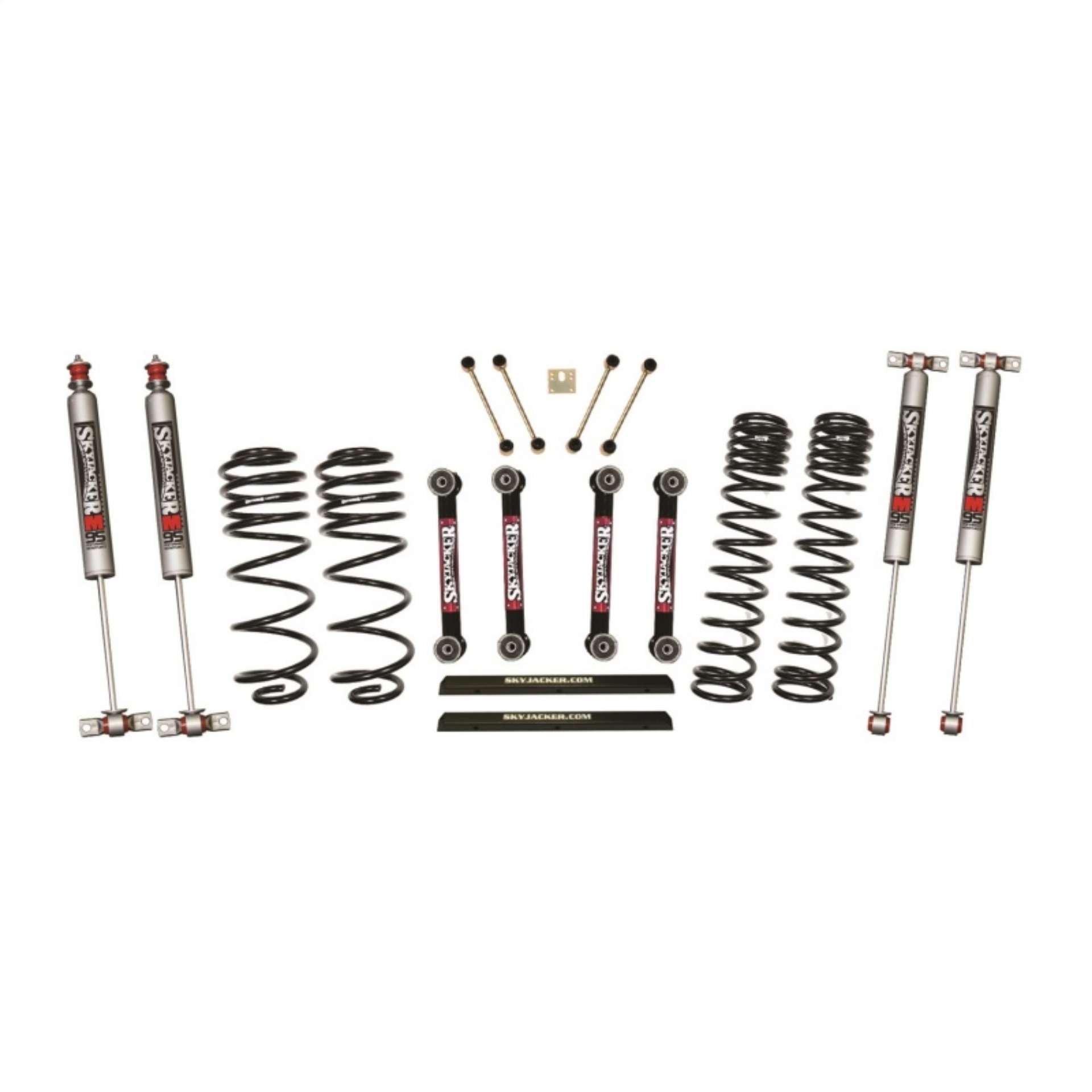 Picture of Skyjacker 97-02 Jeep TJ 4in Dual Rate Long Travel Front-Rear Kit w- M95 Monotube Shocks