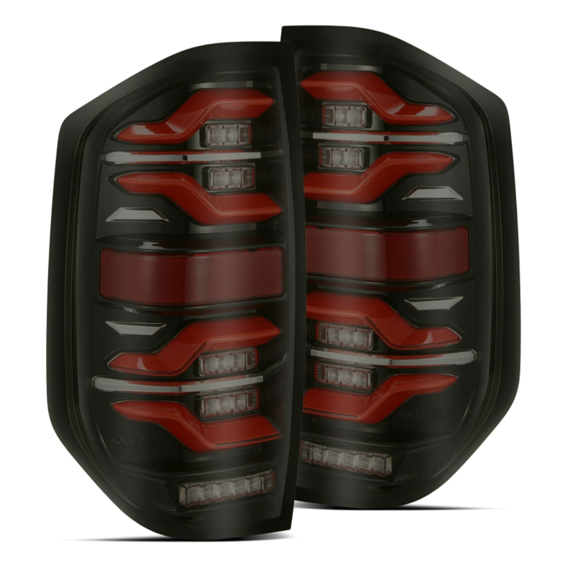 Picture of AlphaRex 14-21 Toyota Tundra LUXX LED Taillights Black-Red w-Activ Light-Seq Signal