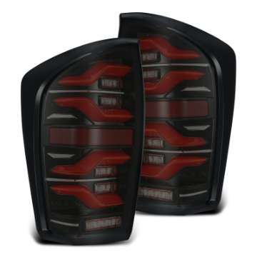 Picture of AlphaRex 16-21 Toyota Tacoma LUXX LED Taillights Blk-Red w-Activ Light-Seq Signal