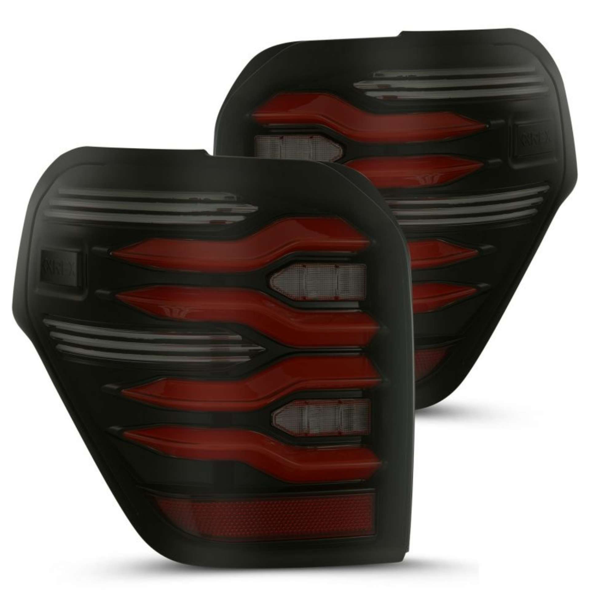 Picture of AlphaRex 10-21 Toyota 4Runner LUXX LED Taillights Blk-Red w-Activ Light-Seq Signal