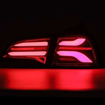 Picture of AlphaRex 17-22 Tesla Model 3 PRO-Series LED Tail Lights Jet Black w-Seq Sig