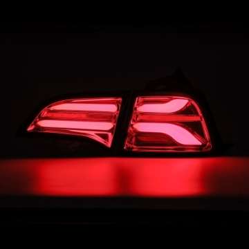 Picture of AlphaRex 17-22 Tesla Model 3 PRO-Series LED Tail Lights Red Smoke w-Seq Sig