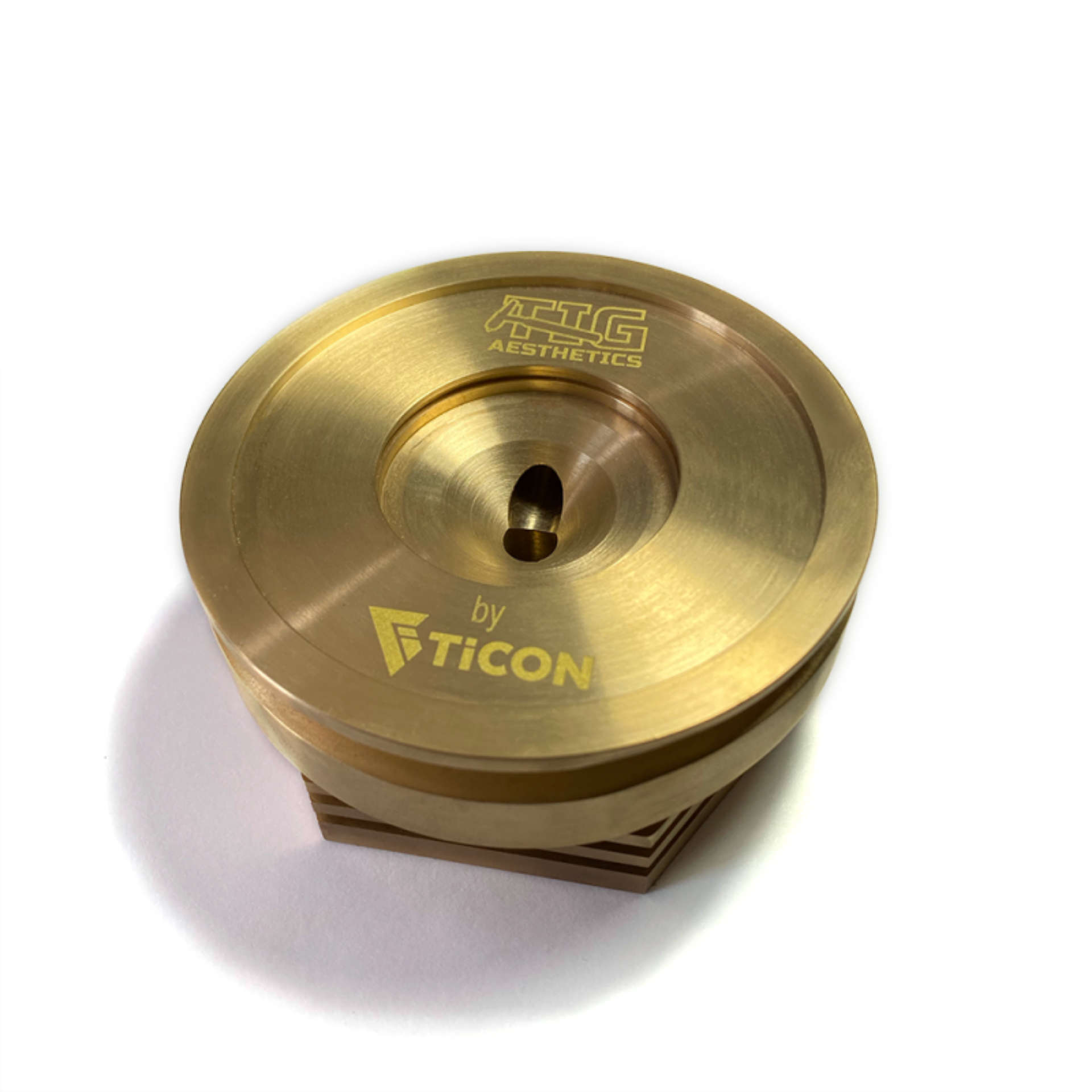 Picture of Ticon Industries Tig Aesthetics 4in Universal Vband Heat Sink w- Purge - Tellurium Copper