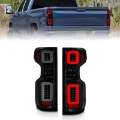 Picture of Anzo 19-21 Chevy Silverado Full LED Tailights Black Housing Smoke Lens G2 w-C Light Bars