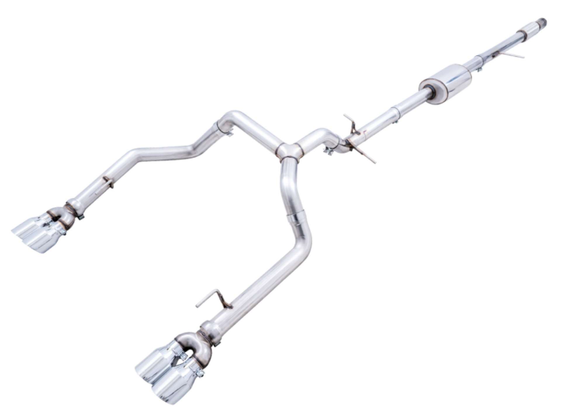 Picture of AWE Tuning 4th Gen GM 1500 5-3L 0FG Catback Split Rear Exit w- Bumper Cutouts - Quad Chrome Tips